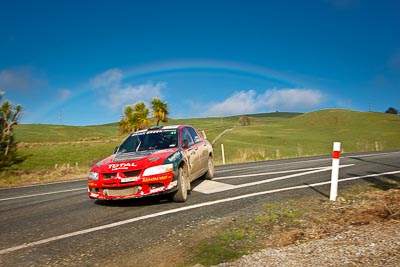 41;17-July-2011;APRC;Asia-Pacific-Rally-Championship;Geof-Argyle;International-Rally-Of-Whangarei;Mitsubishi-Lancer-Evolution-VIII;NZ;New-Zealand;Northland;Phillip-Deakin;Rally;Whangarei;auto;clouds;garage;motorsport;racing;sky;special-stage;wide-angle