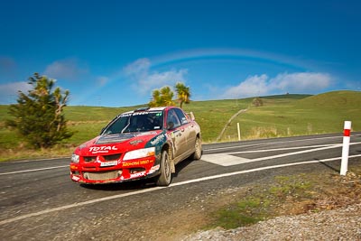 41;17-July-2011;APRC;Asia-Pacific-Rally-Championship;Geof-Argyle;International-Rally-Of-Whangarei;Mitsubishi-Lancer-Evolution-VIII;NZ;New-Zealand;Northland;Phillip-Deakin;Rally;Whangarei;auto;clouds;garage;motorsport;racing;sky;special-stage;wide-angle