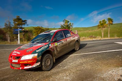 41;17-July-2011;APRC;Asia-Pacific-Rally-Championship;Geof-Argyle;International-Rally-Of-Whangarei;Mitsubishi-Lancer-Evolution-VIII;NZ;New-Zealand;Northland;Phillip-Deakin;Rally;Whangarei;auto;clouds;garage;motorsport;racing;sky;special-stage;wide-angle