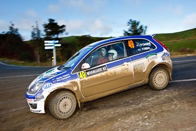49;17-July-2011;APRC;Asia-Pacific-Rally-Championship;Ford-Fiesta-ST;International-Rally-Of-Whangarei;NZ;New-Zealand;Northland;Phil-Campbell;Rally;Venita-Fabbro;Whangarei;auto;clouds;garage;motorsport;racing;sky;special-stage;wide-angle