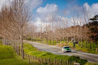 28;17-July-2011;APRC;Asia-Pacific-Rally-Championship;International-Rally-Of-Whangarei;John-Allen;Kingsley-Thompson;Mitsubishi-Lancer-Evolution-X;NZ;New-Zealand;Northland;Rally;Whangarei;auto;garage;landscape;motorsport;racing;scenery;special-stage;telephoto