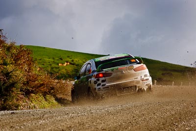 28;17-July-2011;APRC;Asia-Pacific-Rally-Championship;International-Rally-Of-Whangarei;John-Allen;Kingsley-Thompson;Mitsubishi-Lancer-Evolution-X;NZ;New-Zealand;Northland;Rally;Whangarei;auto;garage;landscape;motorsport;racing;scenery;special-stage;telephoto