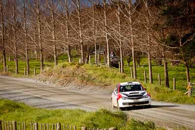 15;17-July-2011;APRC;Asia-Pacific-Rally-Championship;International-Rally-Of-Whangarei;Jason-Farmer;Matt-Jansen;NZ;New-Zealand;Northland;Rally;Subaru-Impreza-WRX-STI;Whangarei;auto;garage;landscape;motorsport;racing;scenery;special-stage;telephoto