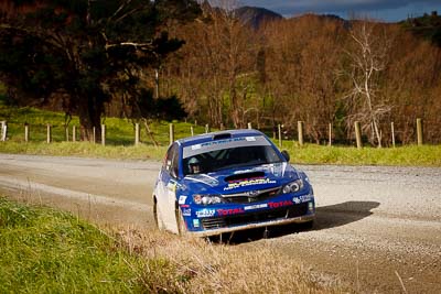 14;14;17-July-2011;APRC;Asia-Pacific-Rally-Championship;International-Rally-Of-Whangarei;Jean‒Louis-Leyraud;NZ;New-Zealand;Northland;Possum-Bourne-Motorsport;Rally;Rob-Scott;Subaru-Impreza-WRX-STI;Whangarei;auto;garage;landscape;motorsport;racing;scenery;special-stage;telephoto