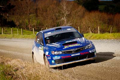 14;14;17-July-2011;APRC;Asia-Pacific-Rally-Championship;International-Rally-Of-Whangarei;Jean‒Louis-Leyraud;NZ;New-Zealand;Northland;Possum-Bourne-Motorsport;Rally;Rob-Scott;Subaru-Impreza-WRX-STI;Whangarei;auto;garage;landscape;motorsport;racing;scenery;special-stage;telephoto