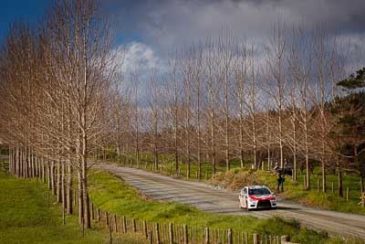 16;16;17-July-2011;APRC;Asia-Pacific-Rally-Championship;Brian-Green;Brian-Green-Motorsport;Fleur-Pedersen;International-Rally-Of-Whangarei;Mitsubishi-Lancer-Evolution-X;NZ;New-Zealand;Northland;Rally;Whangarei;auto;garage;landscape;motorsport;racing;scenery;special-stage;telephoto