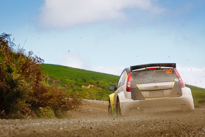 30;17-July-2011;30;APRC;Asia-Pacific-Rally-Championship;Bruce-McKenzie;Dave-Strong;Ford-Fiesta-S2000;International-Rally-Of-Whangarei;NZ;New-Zealand;Northland;Rally;Whangarei;auto;garage;landscape;motorsport;racing;scenery;special-stage;telephoto