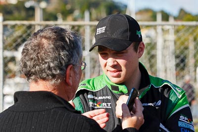 17-July-2011;APRC;Asia-Pacific-Rally-Championship;Hayden-Paddon;International-Rally-Of-Whangarei;NZ;New-Zealand;Northland;Rally;Whangarei;auto;garage;motorsport;portrait;racing;service-park;telephoto