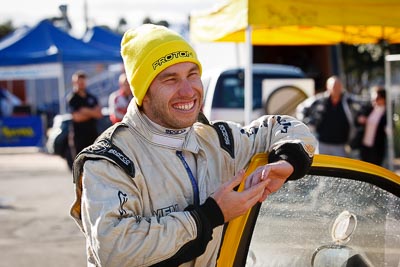 17-July-2011;2011-International-Rally-Of-Whangarei;APRC;Asia-Pacific-Rally-Championship;Chris-Atkinson;International-Rally-Of-Whangarei;NZ;New-Zealand;Northland;Proton-Motorsports;Topshot;Whangarei;auto;garage;motorsport;portrait;racing;service-park;smile;telephoto