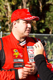 17-July-2011;APRC;Asia-Pacific-Rally-Championship;International-Rally-Of-Whangarei;NZ;New-Zealand;Northland;Rally;Richard-Mason;Whangarei;auto;garage;motorsport;portrait;racing;service-park;telephoto