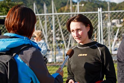 17-July-2011;APRC;Asia-Pacific-Rally-Championship;International-Rally-Of-Whangarei;NZ;New-Zealand;Northland;Rally;Sara-Mason;Whangarei;auto;garage;motorsport;portrait;racing;service-park;telephoto