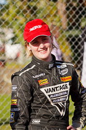 17-July-2011;APRC;Asia-Pacific-Rally-Championship;Emma-Gilmour;International-Rally-Of-Whangarei;NZ;New-Zealand;Northland;Rally;Whangarei;auto;garage;motorsport;portrait;racing;service-park;telephoto