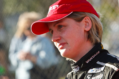 17-July-2011;APRC;Asia-Pacific-Rally-Championship;Emma-Gilmour;International-Rally-Of-Whangarei;NZ;New-Zealand;Northland;Rally;Whangarei;auto;garage;motorsport;portrait;racing;service-park;telephoto