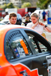 10;10;17-July-2011;APRC;Asia-Pacific-Rally-Championship;International-Rally-Of-Whangarei;Mitsubishi-Lancer-Evolution-X;NZ;New-Zealand;Northland;Rally;Sloan-Cox;Tarryn-Cox;Whangarei;auto;garage;motorsport;racing;service-park;telephoto