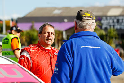 17-July-2011;APRC;Asia-Pacific-Rally-Championship;Daniel-Palau;International-Rally-Of-Whangarei;NZ;New-Zealand;Northland;Rally;Whangarei;auto;garage;motorsport;portrait;racing;service-park;telephoto