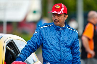 17-July-2011;APRC;Asia-Pacific-Rally-Championship;International-Rally-Of-Whangarei;Musa-Sherif;NZ;New-Zealand;Northland;Rally;Whangarei;auto;garage;motorsport;portrait;racing;service-park;super-telephoto