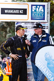 17-July-2011;APRC;Alister-McRae;Asia-Pacific-Rally-Championship;International-Rally-Of-Whangarei;NZ;New-Zealand;Northland;Proton;Rally;Whangarei;auto;garage;motorsport;podium;portrait;racing;telephoto