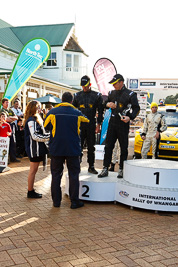 17-July-2011;APRC;Alister-McRae;Asia-Pacific-Rally-Championship;Bill-Hayes;International-Rally-Of-Whangarei;NZ;New-Zealand;Northland;Rally;Whangarei;auto;garage;motorsport;podium;racing;wide-angle