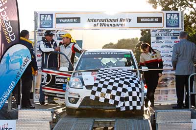 50;17-July-2011;APRC;Asia-Pacific-Rally-Championship;Ford-Fiesta-ST;International-Rally-Of-Whangarei;Josh-Marston;NZ;New-Zealand;Northland;Rally;Sarah-Coatsworth;Whangarei;auto;garage;motorsport;podium;racing;telephoto