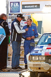 17-July-2011;APRC;Asia-Pacific-Rally-Championship;International-Rally-Of-Whangarei;NZ;New-Zealand;Northland;Rally;Rob-Wylie;Whangarei;auto;garage;motorsport;podium;racing;telephoto