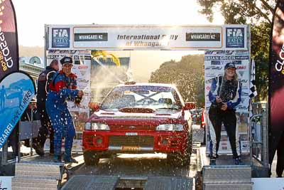 45;17-July-2011;45;APRC;Asia-Pacific-Rally-Championship;Brendan-Oakden;International-Rally-Of-Whangarei;NZ;Natasha-Oakden;New-Zealand;Northland;Rally;Subaru-Impreza-WRX;Whangarei;auto;garage;motorsport;podium;racing;telephoto