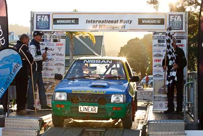 84;17-July-2011;APRC;Asia-Pacific-Rally-Championship;Daniel-Willson;International-Rally-Of-Whangarei;Michael-Young;NZ;New-Zealand;Nissan-March;Northland;Rally;Whangarei;auto;garage;motorsport;podium;racing;telephoto