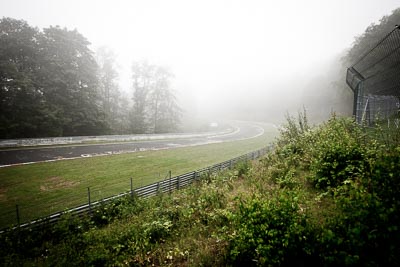 29-July-2011;Adenauer‒Forst;Deutschland;Germany;Green-Hell;Grüne-Hölle;Nordschleife;Nuerburg;Nuerburgring;Nurburg;Nurburgring;Nürburg;Nürburgring;Rhineland‒Palatinate;atmosphere;auto;barrier;circuit;fog;landscape;mood;motorsport;racing;scenery;track;trees;wide-angle