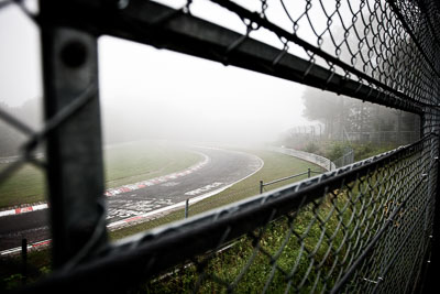 29-July-2011;Adenauer‒Forst;Deutschland;Germany;Green-Hell;Grüne-Hölle;Nordschleife;Nuerburg;Nuerburgring;Nurburg;Nurburgring;Nürburg;Nürburgring;Rhineland‒Palatinate;atmosphere;auto;barrier;circuit;fence;fog;landscape;mood;motorsport;racing;scenery;track;trees;wide-angle