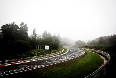 29-July-2011;Brunnchen;Brünnchen;Deutschland;Germany;Green-Hell;Grüne-Hölle;Nordschleife;Nuerburg;Nuerburgring;Nurburg;Nurburgring;Nürburg;Nürburgring;Rhineland‒Palatinate;atmosphere;auto;barrier;circuit;fog;landscape;mood;motorsport;racing;scenery;track;trees;wide-angle