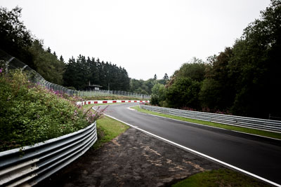 29-July-2011;Deutschland;Germany;Green-Hell;Grüne-Hölle;Nordschleife;Nuerburg;Nuerburgring;Nurburg;Nurburgring;Nürburg;Nürburgring;Rhineland‒Palatinate;atmosphere;auto;barrier;circuit;fog;landscape;mood;motorsport;racing;scenery;track;trees;wide-angle