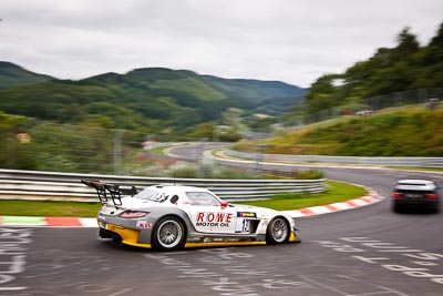 13;13;30-July-2011;Alexander-Roloff;Deutschland;Germany;Green-Hell;Grüne-Hölle;Langstreckenmeisterschaft;Mercedes‒Benz-SLS-AMG-GT3;Michael-Zehe;Nordschleife;Nuerburg;Nuerburgring;Nurburg;Nurburgring;Nürburg;Nürburgring;ROWE-Racing;Rhineland‒Palatinate;Roland-Rehfeld;VLN;Wehrseifen;auto;championship;endurance;landscape;motorsport;racing;scenery;sky;wide-angle