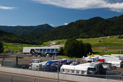11-August-2011;ADAC-Masters;Austria;Red-Bull-Ring;Spielberg;Styria;atmosphere;auto;building;landscape;motorsport;paddock;racing;scenery;wide-angle;Österreich