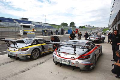 20;21;12-August-2011;20;21;ADAC-GT-Masters;ADAC-Masters;Austria;Black-Falcon;Grand-Tourer;Jan-Seyffarth;Kenneth-Heyer;Mercedes‒Benz-SLS-AMG-GT3;Oliver-Mayer;Red-Bull-Ring;Robert-Renauer;Spielberg;Styria;atmosphere;auto;circuit;motorsport;pitlane;racing;track;wide-angle;Österreich