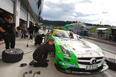 22;12-August-2011;22;ADAC-GT-Masters;ADAC-Masters;Austria;Florian-Stoll;Grand-Tourer;MS-Racing;Mercedes‒Benz-SLS-AMG-GT3;Red-Bull-Ring;Spielberg;Styria;Thomas-Jaeger;Thomas-Jäger;atmosphere;auto;circuit;motorsport;pitlane;racing;track;wide-angle;Österreich