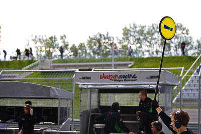 12-August-2011;ADAC-GT-Masters;ADAC-Masters;Austria;Grand-Tourer;Red-Bull-Ring;Spielberg;Styria;Vulkan-Racing‒Mintgen-Motorsport;atmosphere;auto;circuit;lollipop-man;motorsport;pitlane;pitstop;portrait;racing;telephoto;track;Österreich