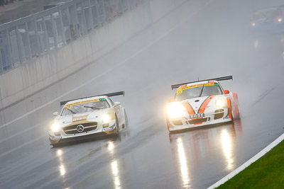 30;32;13-August-2011;30;ADAC-GT-Masters;ADAC-Masters;Andreas-Iburg;Andreas-Liehm;Austria;Dominik-Baumann;Grand-Tourer;HEICO-Motorsport;Harald-Proczyk;Hegersport;Mercedes‒Benz-SLS-AMG-GT3;Porsche-911-GT3-R-997;Red-Bull-Ring;Spielberg;Styria;auto;circuit;motorsport;racing;super-telephoto;track;Österreich