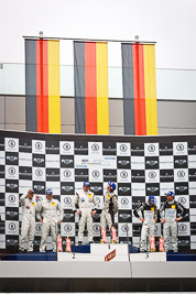 13-August-2011;ADAC-GT-Masters;ADAC-Masters;Andreas-Simonsen;Andreas-Zuber;Austria;Christian-Engelhart;Christopher-Haase;Grand-Tourer;Lance-David-Arnold;Norbert-Siedler;Red-Bull-Ring;Spielberg;Styria;Topshot;atmosphere;auto;celebration;circuit;motorsport;podium;racing;telephoto;track;Österreich