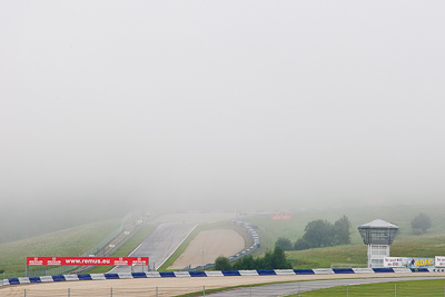 14-August-2011;ADAC-Masters;Austria;Red-Bull-Ring;Spielberg;Styria;atmosphere;auto;circuit;corner;fog;motorsport;paddock;racing;sky;telephoto;track;Österreich