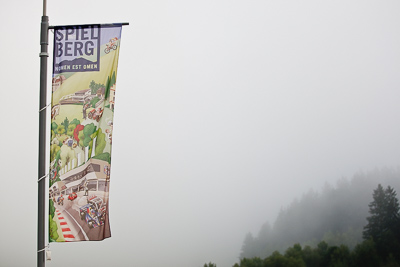 14-August-2011;ADAC-Masters;Austria;Red-Bull-Ring;Spielberg;Styria;atmosphere;auto;circuit;flag;fog;motorsport;paddock;racing;sky;telephoto;track;Österreich