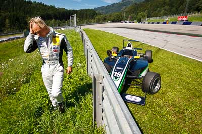 19;14-August-2011;19;ADAC-Masters;Austria;Lucas-Wolf;Red-Bull-Ring;Spielberg;Styria;URD-Rennsport;accident;auto;circuit;crash;damage;motorsport;portrait;racing;track;wide-angle;Österreich