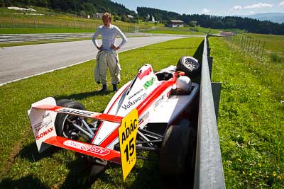 15;14-August-2011;ADAC-Masters;Austria;Márk-Királykúti;Red-Bull-Ring;Spielberg;Styria;accident;auto;circuit;crash;damage;motorsport;portrait;racing;track;wide-angle;Österreich