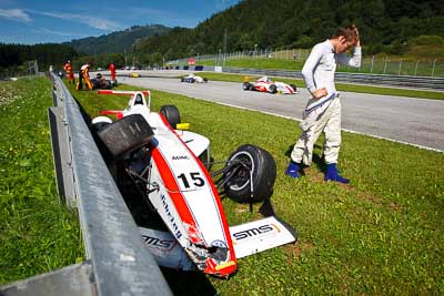 15;14-August-2011;ADAC-Masters;Austria;Márk-Királykúti;Red-Bull-Ring;Spielberg;Styria;Topshot;accident;auto;circuit;crash;damage;motorsport;portrait;racing;track;wide-angle;Österreich