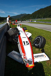 15;14-August-2011;ADAC-Masters;Austria;Márk-Királykúti;Red-Bull-Ring;Spielberg;Styria;accident;auto;circuit;crash;damage;motorsport;racing;track;wide-angle;Österreich