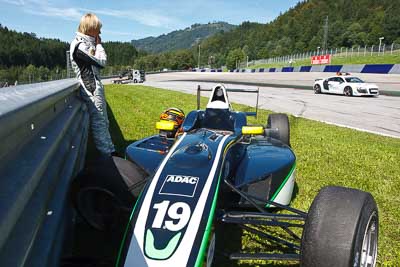 19;14-August-2011;19;ADAC-Masters;Austria;Lucas-Wolf;Red-Bull-Ring;Spielberg;Styria;URD-Rennsport;accident;auto;circuit;crash;damage;motorsport;portrait;racing;track;wide-angle;Österreich