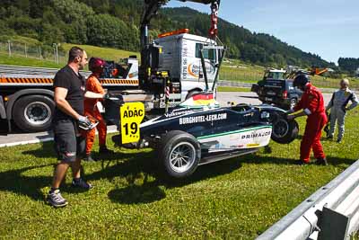 19;14-August-2011;19;ADAC-Masters;Austria;Lucas-Wolf;Red-Bull-Ring;Spielberg;Styria;URD-Rennsport;accident;auto;circuit;crash;damage;motorsport;racing;tow-truck;track;wide-angle;Österreich