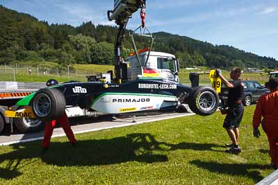 19;14-August-2011;19;ADAC-Masters;Austria;Lucas-Wolf;Red-Bull-Ring;Spielberg;Styria;URD-Rennsport;accident;auto;circuit;crash;damage;motorsport;racing;tow-truck;track;wide-angle;Österreich