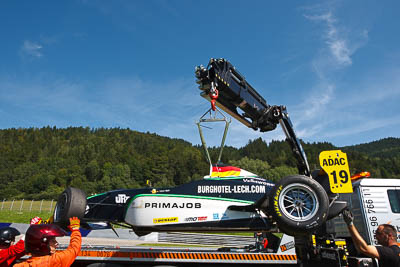 19;14-August-2011;19;ADAC-Masters;Austria;Lucas-Wolf;Red-Bull-Ring;Spielberg;Styria;URD-Rennsport;accident;auto;circuit;crash;damage;motorsport;racing;tow-truck;track;wide-angle;Österreich