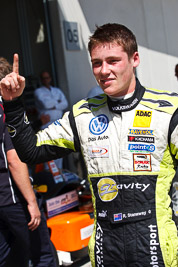 14-August-2011;ADAC-Masters;ATS-Formel-3-Cup;Austria;Formula-3;Open-Wheeler;Red-Bull-Ring;Richie-Stanaway;Spielberg;Styria;atmosphere;auto;celebration;circuit;motorsport;portrait;racing;telephoto;track;Österreich