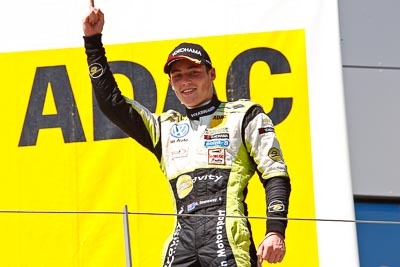 14-August-2011;ADAC-Masters;ATS-Formel-3-Cup;Austria;Formula-3;Open-Wheeler;Red-Bull-Ring;Richie-Stanaway;Spielberg;Styria;atmosphere;auto;celebration;circuit;motorsport;podium;portrait;racing;telephoto;track;Österreich