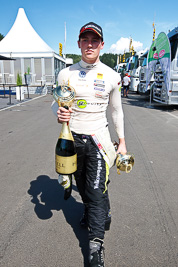 14-August-2011;ADAC-Masters;ATS-Formel-3-Cup;Austria;Formula-3;Open-Wheeler;Red-Bull-Ring;Richie-Stanaway;Spielberg;Styria;atmosphere;auto;champagne;circuit;motorsport;paddock;portrait;racing;track;trophy;wide-angle;Österreich
